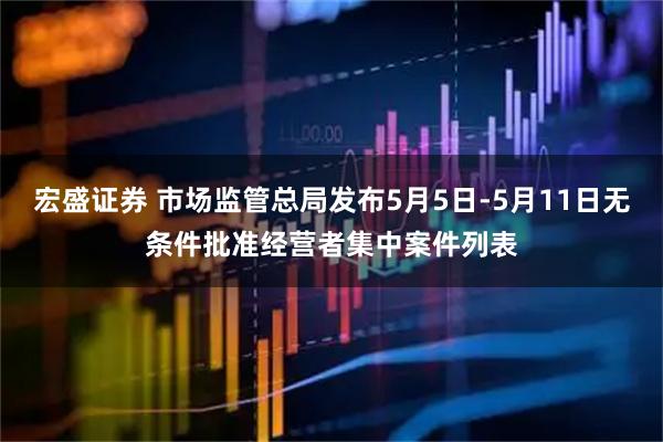 宏盛证券 市场监管总局发布5月5日-5月11日无条件批准经营者集中案件列表